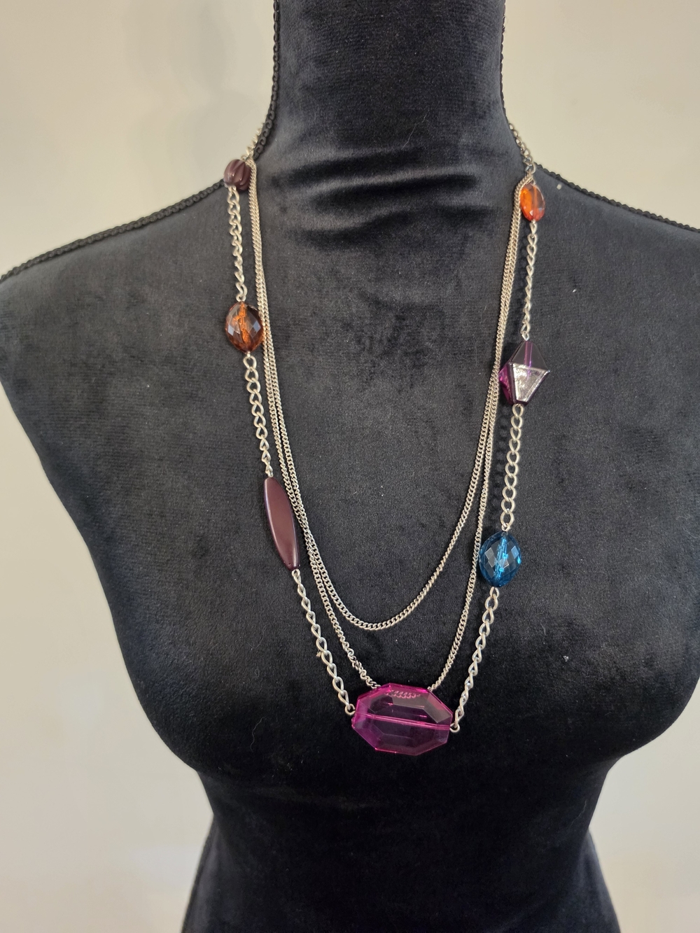 Multicolor Geometric Pendant Layered Necklace - Women Jewelry